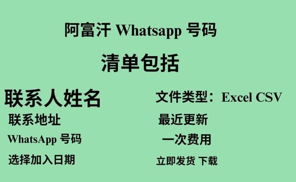 阿富汗 Whatsapp 数据