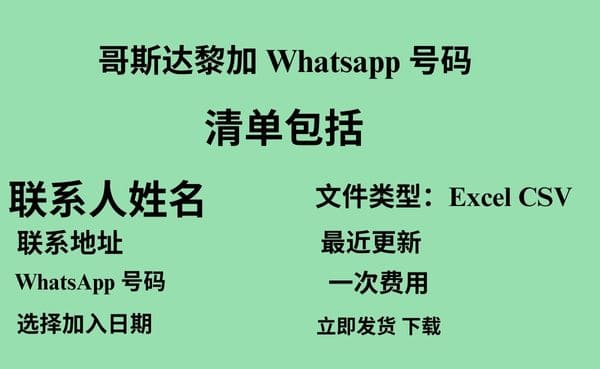 哥斯达黎加 Whatsapp 数据