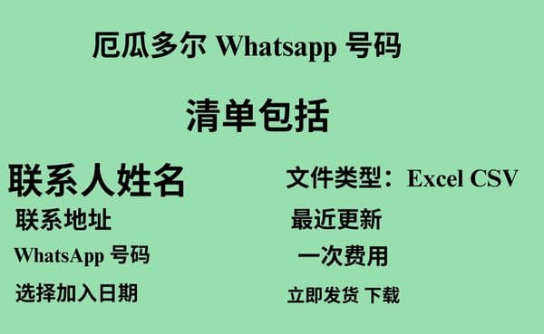 厄瓜多尔 Whatsapp 数据