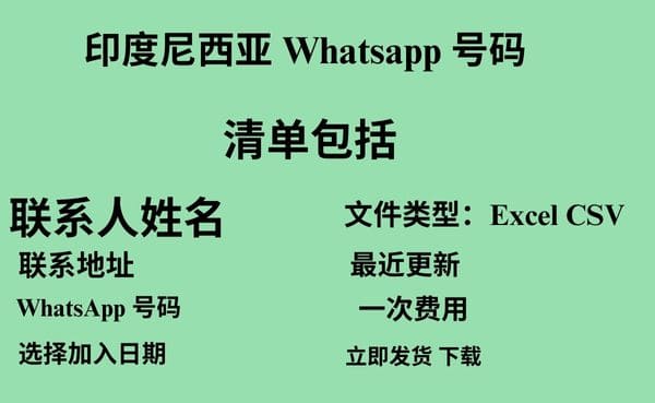 印度尼西亚 Whatsapp 数据