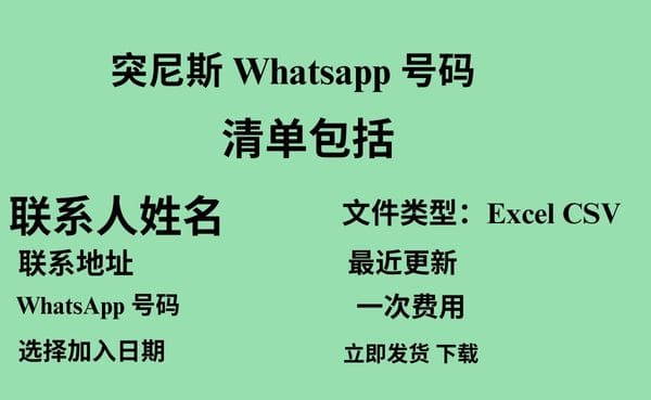 突尼斯 Whatsapp 数据